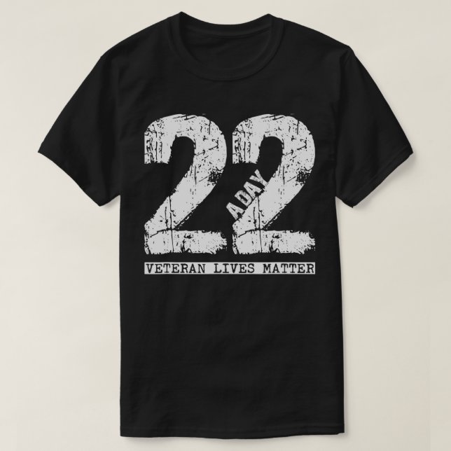 Camiseta 22 a day veteran   22 a day veteran suicide appare (Frente do Design)