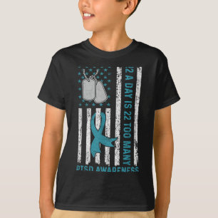 Camiseta 22 A Dia É 22 Veterano De Sensibilização Ptsd Dema