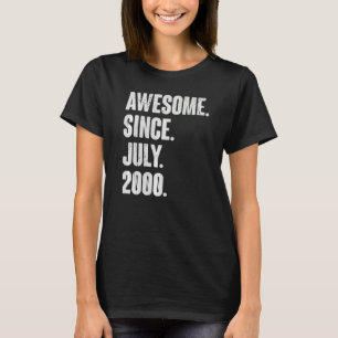 Camiseta 22 anos 22 anos Aniversário incrível desde julho d