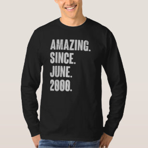 Camiseta 22 anos 22 anos Aniversário incrível desde junho d
