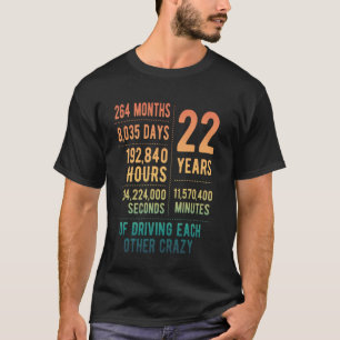 Camiseta 22 Anos Casados Divertido 22º Aniversário de Casam