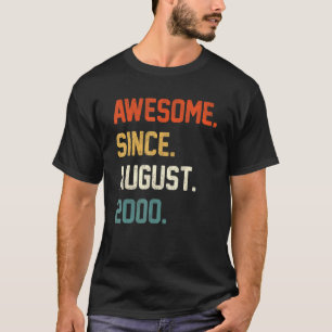 Camiseta 22 Anos de Idade Incrível Desde Agosto 2000 22º An