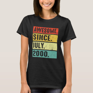Camiseta 22 anos de idade incrível desde julho de 2000 22º 
