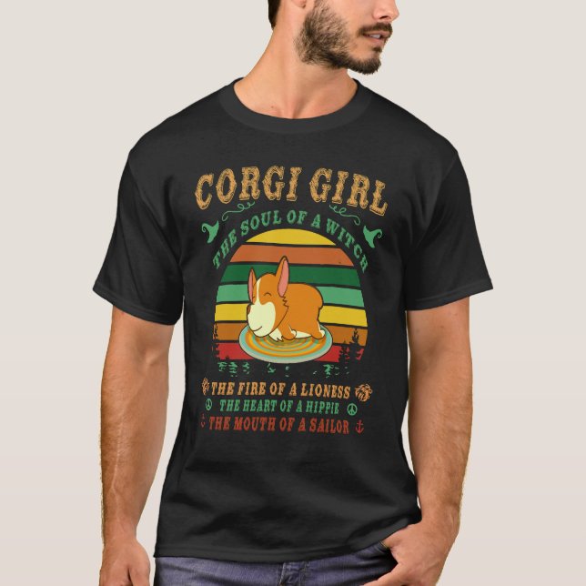 Camiseta 22 Corgi Girl Lioness Hippie Sailor (Frente)