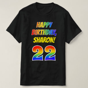 Camiseta 22.o Aniversário — Negrito, Divertido, Arco-Ír