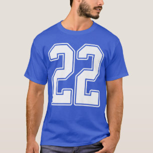 Camiseta 22 White Outline Number 22 Sports Fan Jersey Style