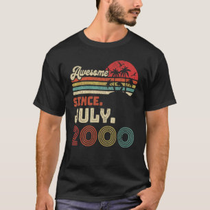 Camiseta 22 Year Old Awesome Since July 2000 22nd Birthday