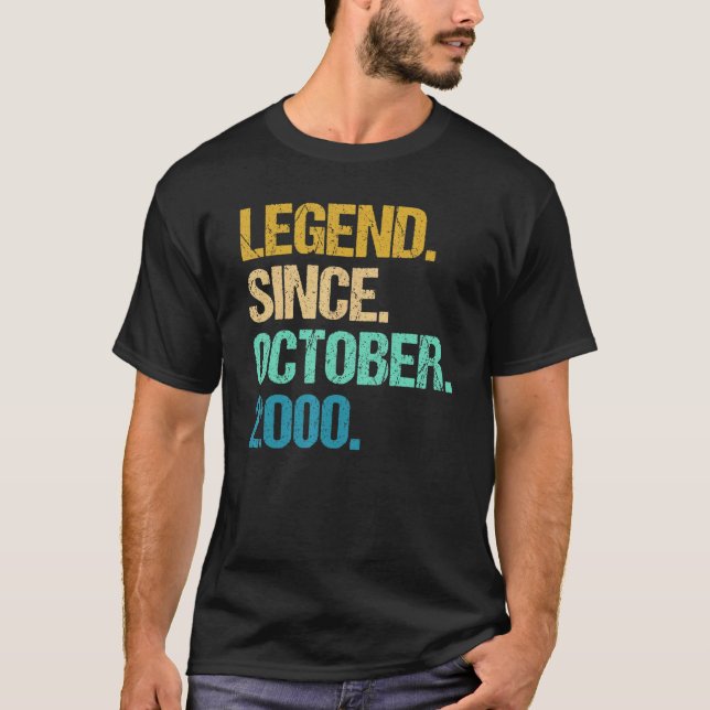 Camiseta 22 Years Old  Legend Since October 2000 22nd Birth (Frente)