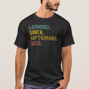 Camiseta 22 Years Old Legend Since September 2000 22th Bir
