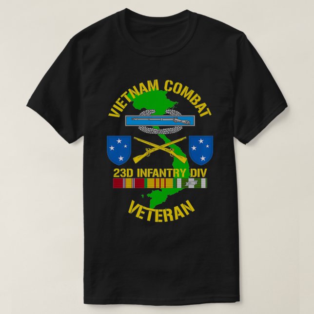 Camiseta 23ª Divisão de Infantaria Vietname Combate Veteran (Frente do Design)