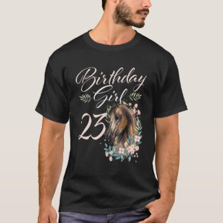 Camiseta 23ª Menina de Aniversário Cavalo de 23 Anos
