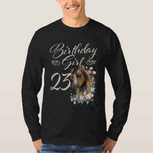 Camiseta 23ª Menina de Aniversário Cavalo de 23 Anos
