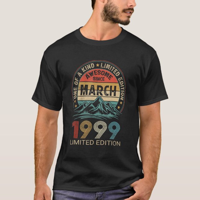 Camiseta 23º Aniversário 23 Anos Incrível Desde Março De 19 (Frente)