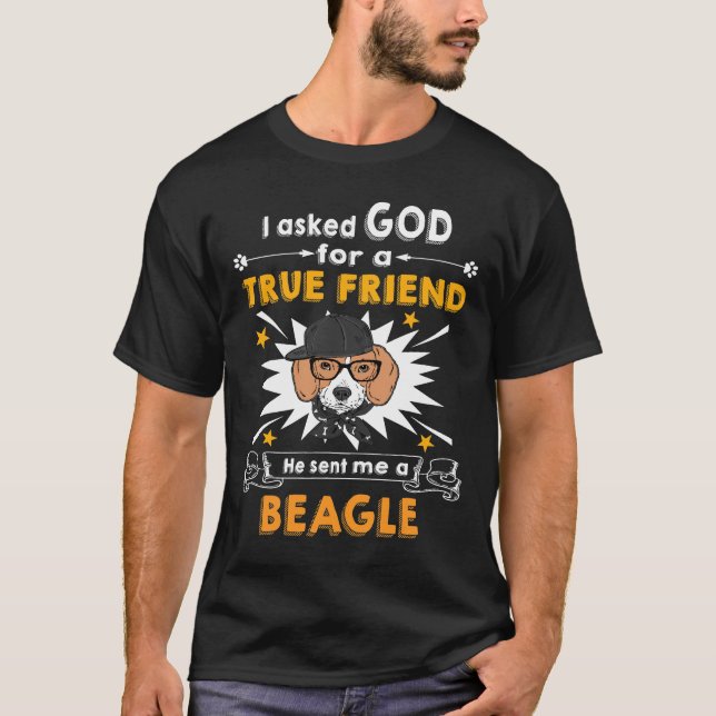 Camiseta 231 Perguntado a Deus - Amigo Verdadeiro - Um Beag (Frente)