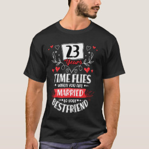 Camiseta 23 Anos Casados Com O Melhor Amigo 23º Casamento A