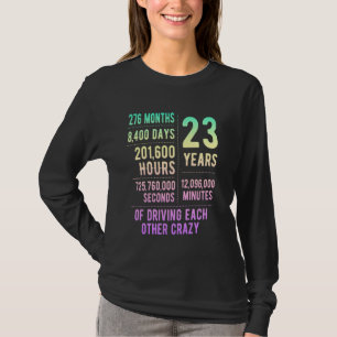 Camiseta 23 Anos Casados Engraçados 23 Anos De Casamento