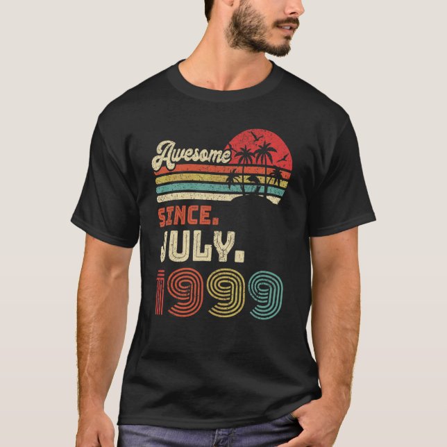 Camiseta 23 anos de idade incrível desde julho de 1999 23º  (Frente)