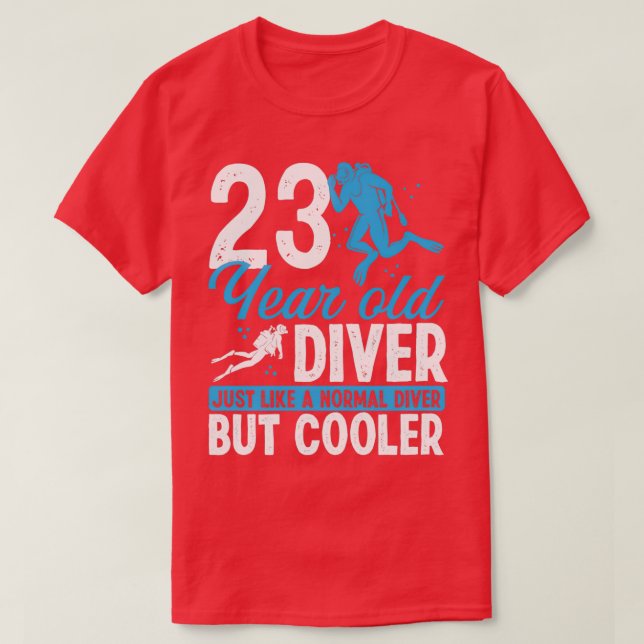 Camiseta 23 Anos Scuba Diver Snorkel 23 Aniversário (Frente do Design)
