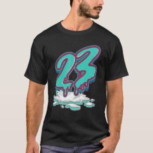 Camiseta 23 Aurora Verde Gotejante 13s Correspondência Unis