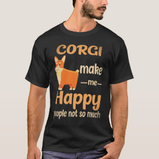 Camiseta 23 Corgi Me Faz Feliz Pessoas Não Tanto Corgi