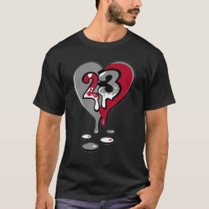 Camiseta 23 Drip Coração Partícula Cinza 9s Combinando