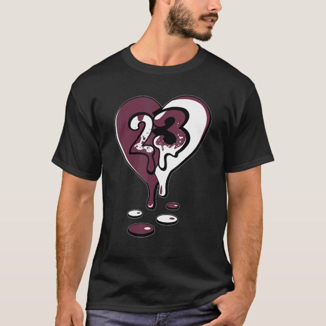 Camiseta 23 Drip Heart High Bordeaux 1s Matching (Frente)