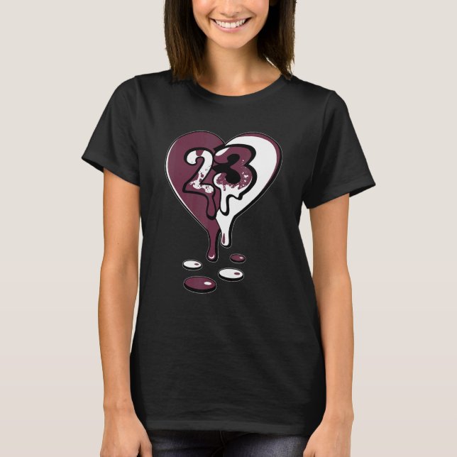 Camiseta 23 Drip Heart High Bordeaux 1s Matching (Frente)