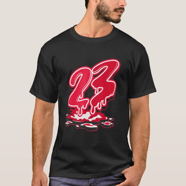 Camiseta 23 Drip Matching Drip Red For Men Women (Frente)