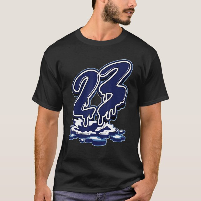 Camiseta 23 Drip Midnight Marinho 11s Correspondente (Frente)