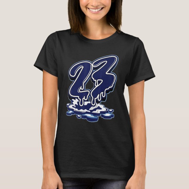 Camiseta 23 Drip Midnight Marinho 11s Correspondente (Frente)