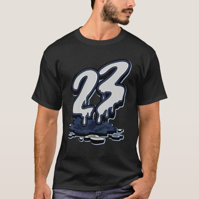 Camiseta 23 Drip Midnight Marinho 6s Correspondente (Frente)