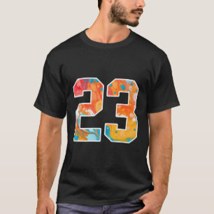 Camiseta 23 Números Coloridos Da Equipe Esportiva Frente E