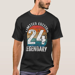 Camiseta 24º aniversário Vintage Legendary Bday