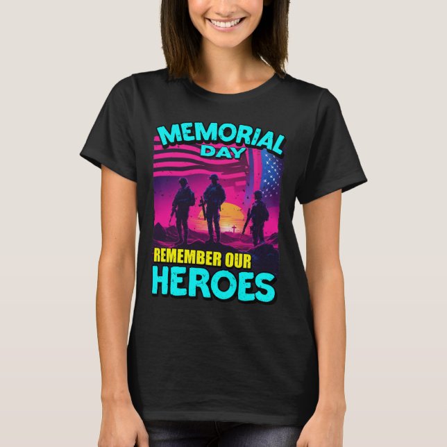 Camiseta 24078_Memorial Day Lembre-se dos nossos heróis (Frente)