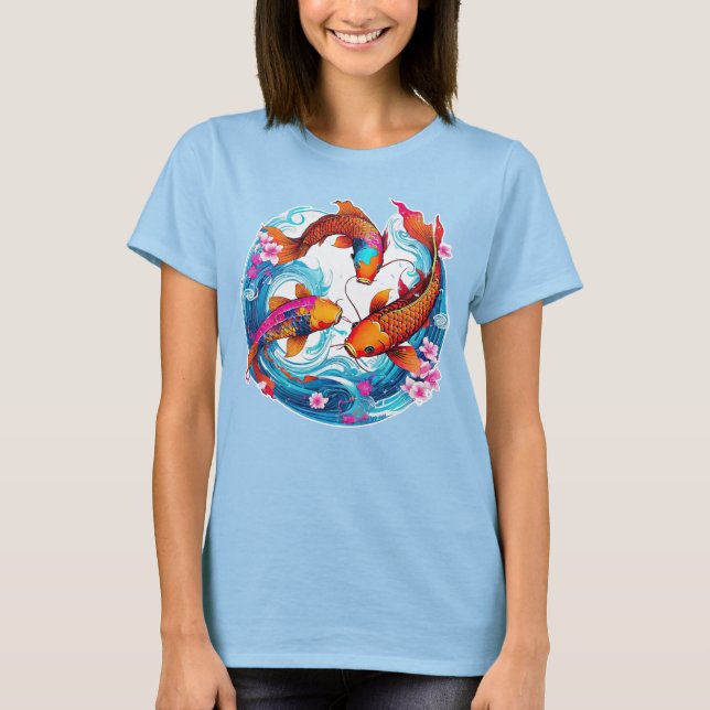 Camiseta 24082_Three Koi, Koi Art (Frente)