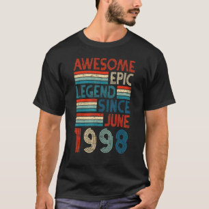 Camiseta 24. ª Lenda Épica Espantosa De Aniversário Desde j
