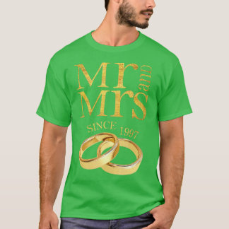 Camiseta 24.º Aniversário de Casamento Dando a Mr & Mrs. de