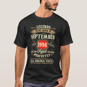 Camiseta 24.º aniversário Nascer de lendas com 24 anos em s