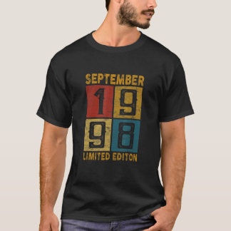 Camiseta 24.º Aniversário, Setembro De 1998 Nascer Em 1998