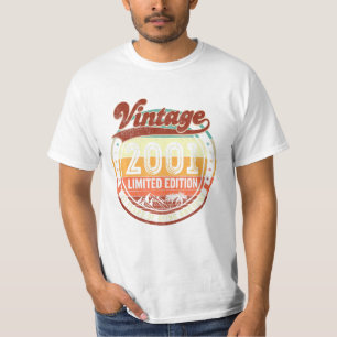 Camiseta 24.º Aniversário Vintage 2001