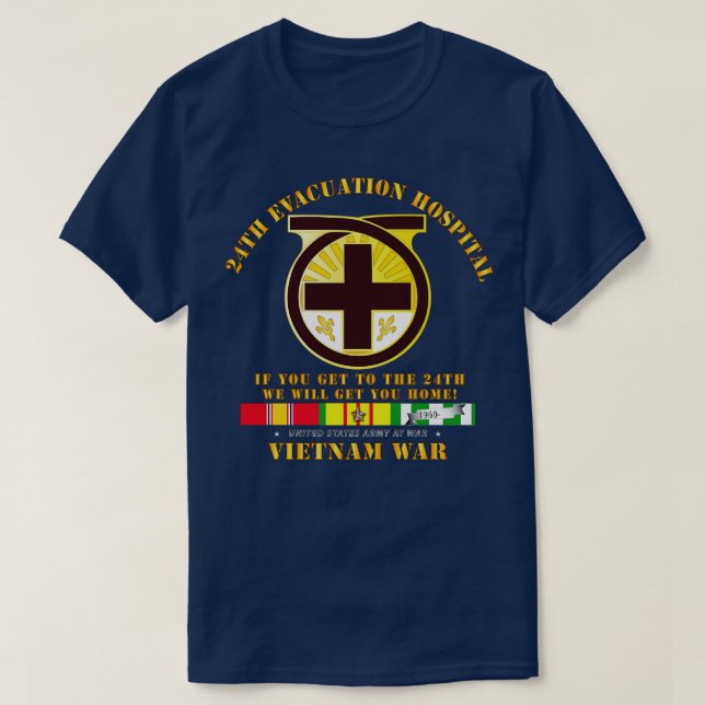 Camiseta 24.º Hospital de Evacuação, 24.º com Vietnam SVC (Frente do Design)