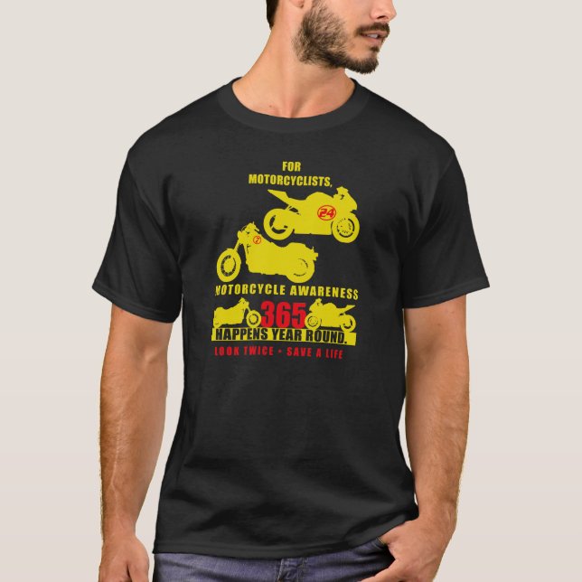 Camiseta 24/7/365 - Consciência 2013 da motocicleta (Frente)