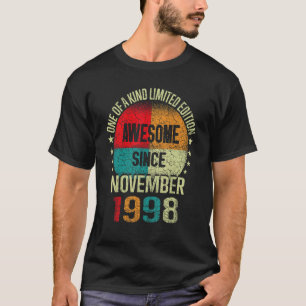 Camiseta 24 anos incrível desde novembro de 1998 Vintage 24