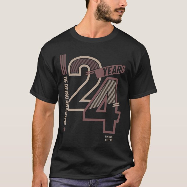 Camiseta 24 Anos Sendo Incrível 24 O Aniversário Dotando Id (Frente)