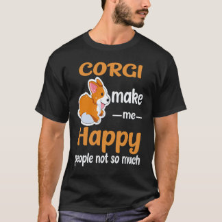 Camiseta 24 Corgi Me Faz Feliz Pessoas Não Tanto Corgi