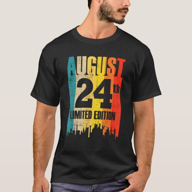Camiseta 24 de agosto Edição limitada Mês 8 24 dias retrato (Frente)