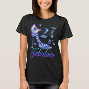 Camiseta 24 E Fabuloso Diamond High Heels Feliz 24.º Nascim