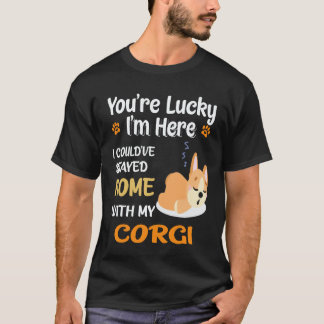 Camiseta 24 Eu poderia ter ficado em casa com Corgi