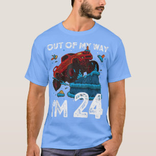 Camiseta 24th Birthday Boy Monster Truck Out Of My Way I'm