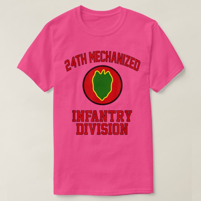Camiseta 24th Mechanized Infantry Division Veteran Fathers  (Frente do Design)